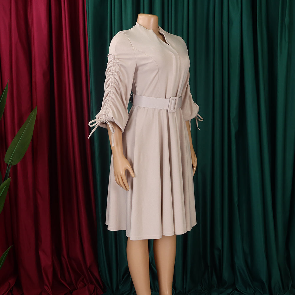 Women's Autumn And Winter Fashion Chic Plus Size Pleated A-Line African Dress 32