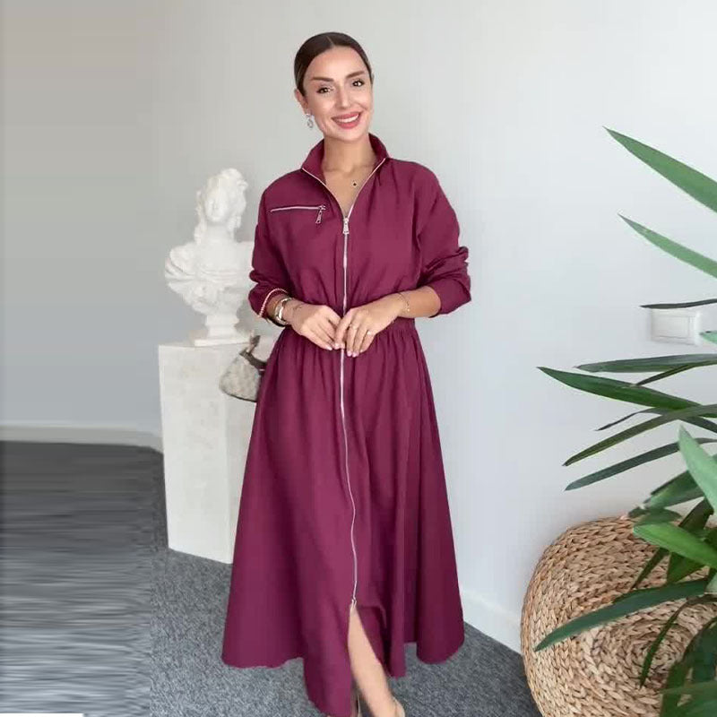 Autumn Women's Fashion Slim Waist Long-Sleeved Dress 3