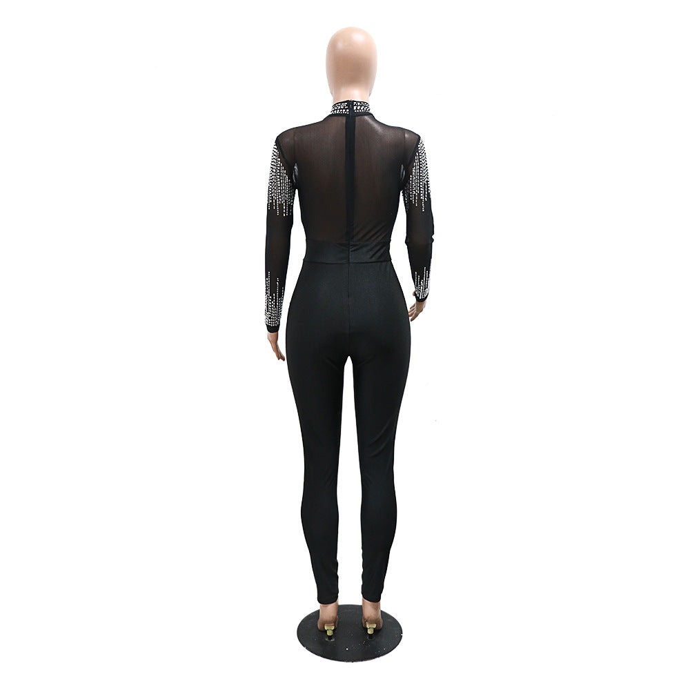 Women Round Neck Beaded Jumpsuit 7