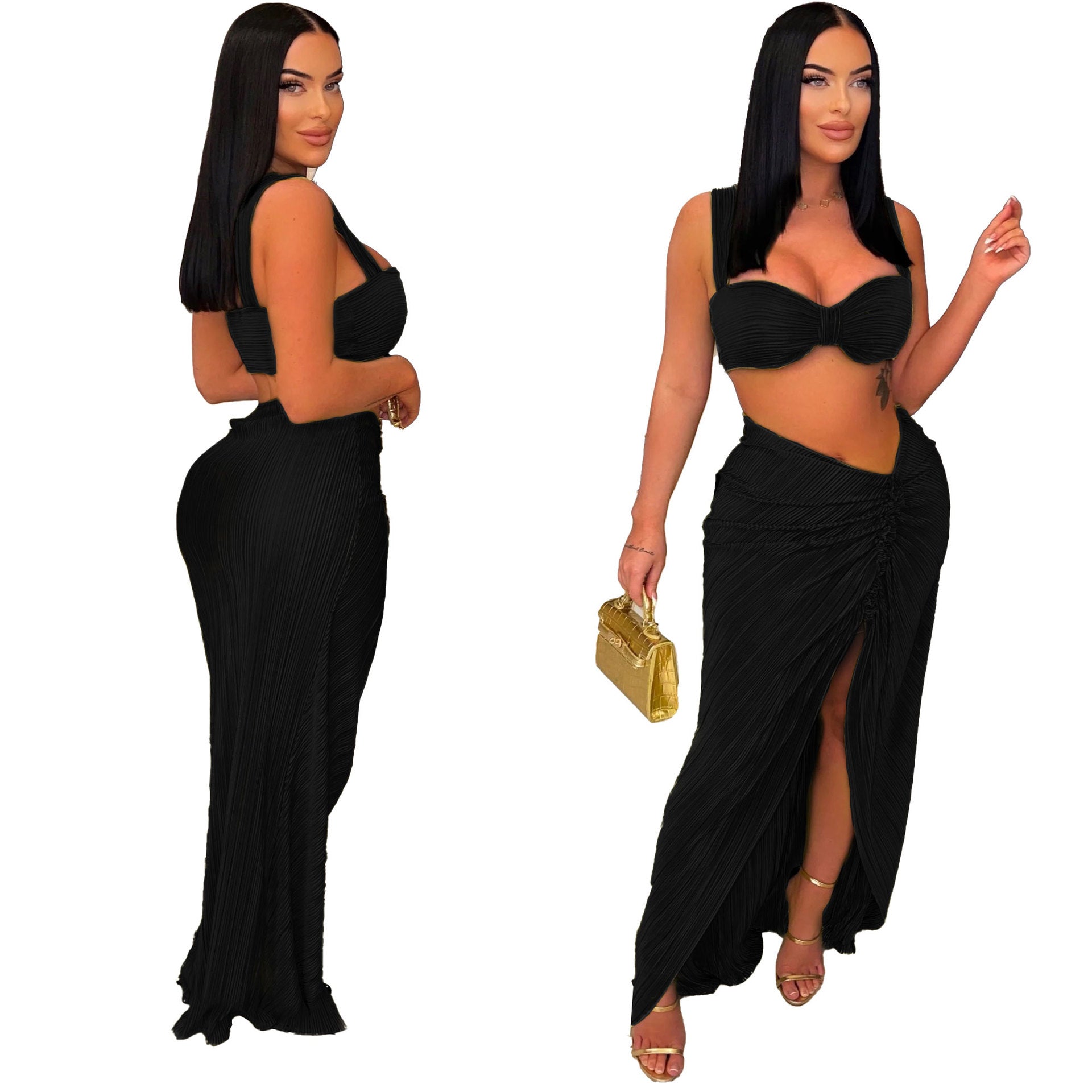 Sexy suspenders two-piece long skirt set 8