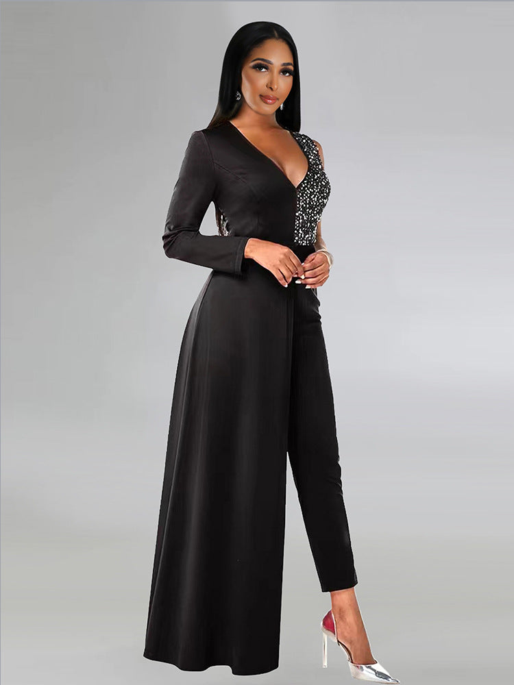 Women Patchwork Sequin Sexy Jumpsuit 3