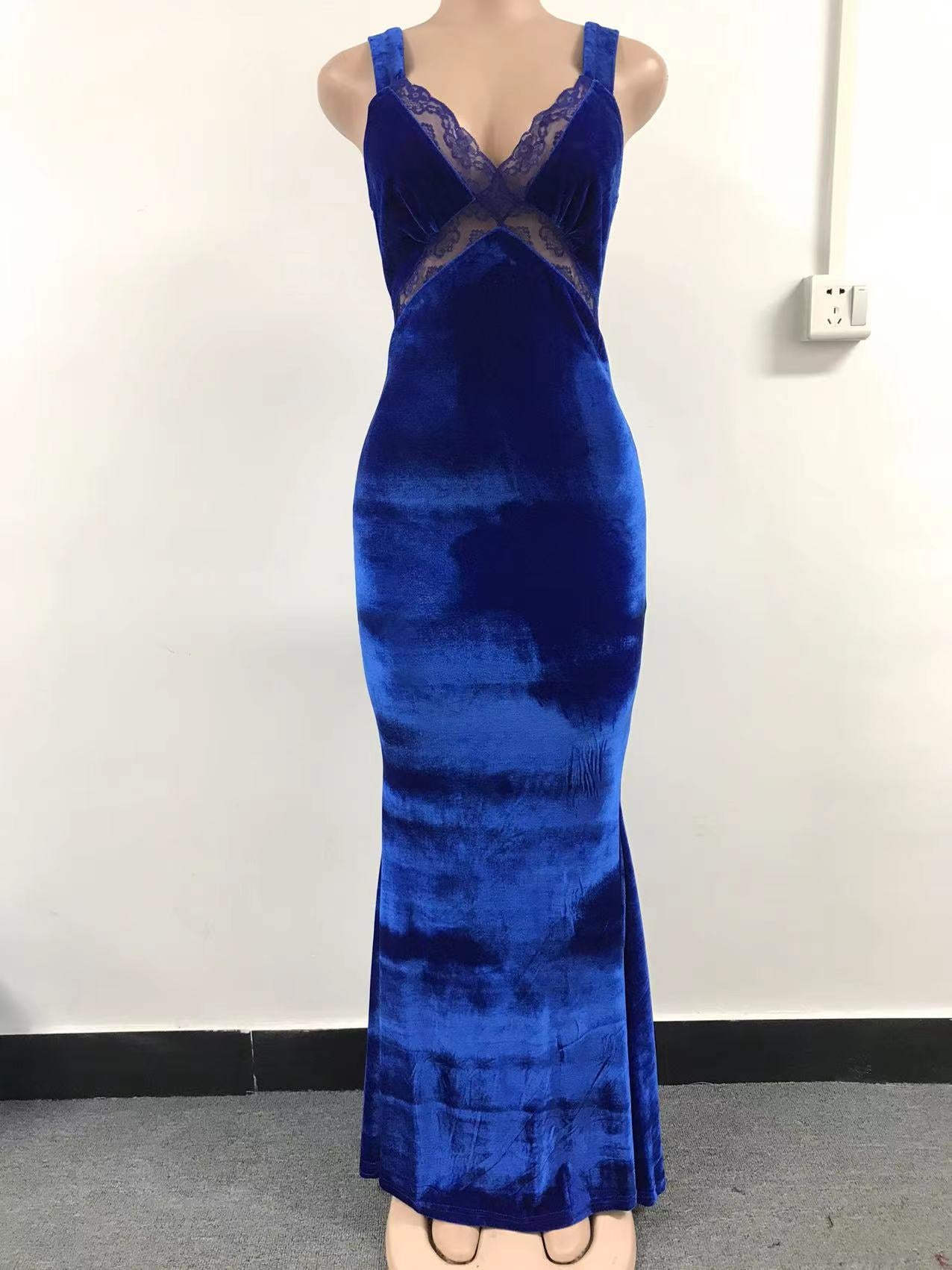 Women Elegant Lace Straps Party Evening Dresss 7