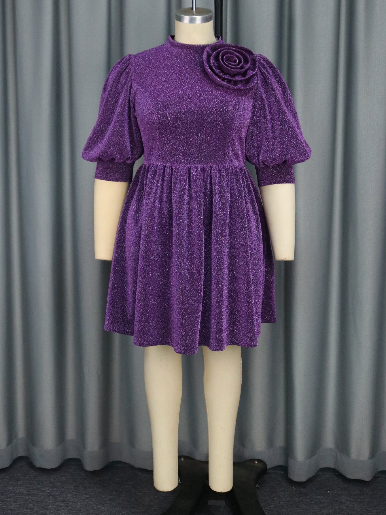 Women Solid Party Formal Party Floral Dresses 8