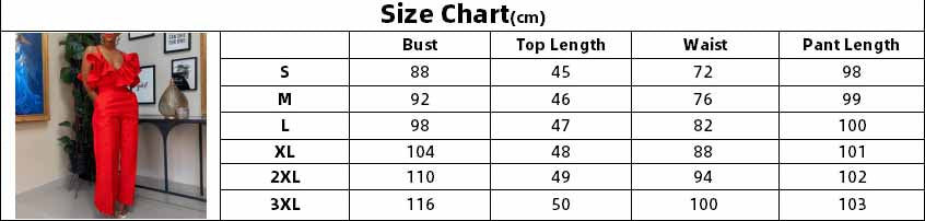 African Women summer v-neck ruffle suspender top trousers two-piece set 10