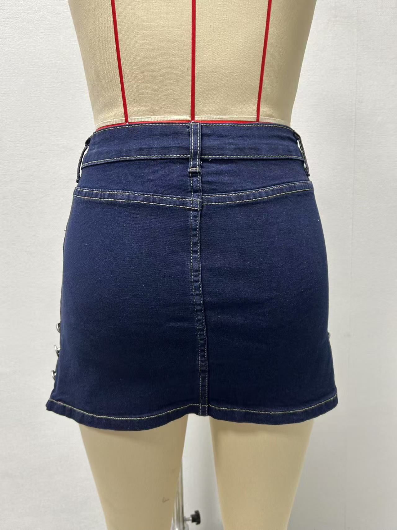 Sexy summer High Stretch Bodycon mini Denim skirt 40