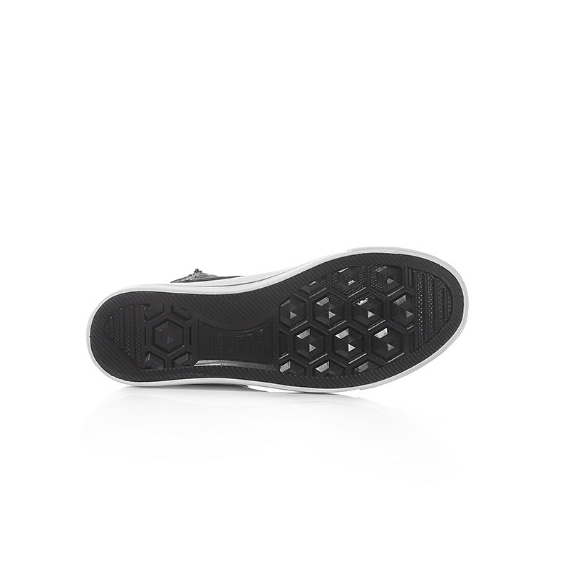 High-top canvas shoes women's inner height increase Casual shoes women's flat shoes 11