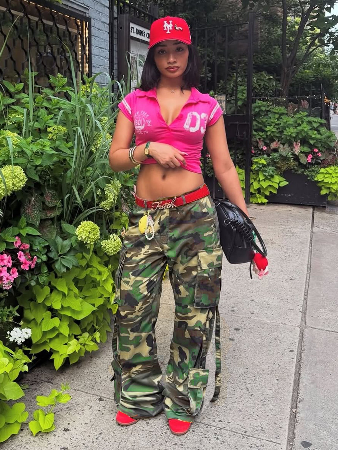 Women Casual Camouflage Print Street Style Cargo Pants 6