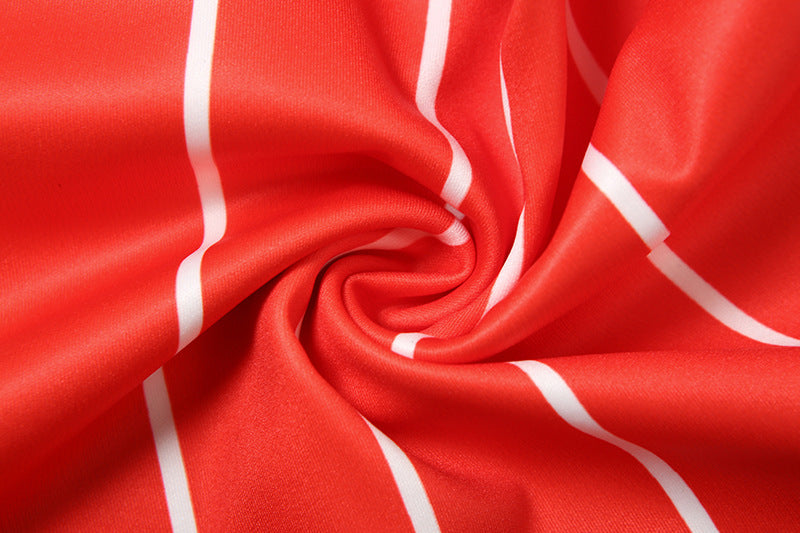 Summer Sexy V-Neck Printed High Waist Lace-Up Two Piece Set 16