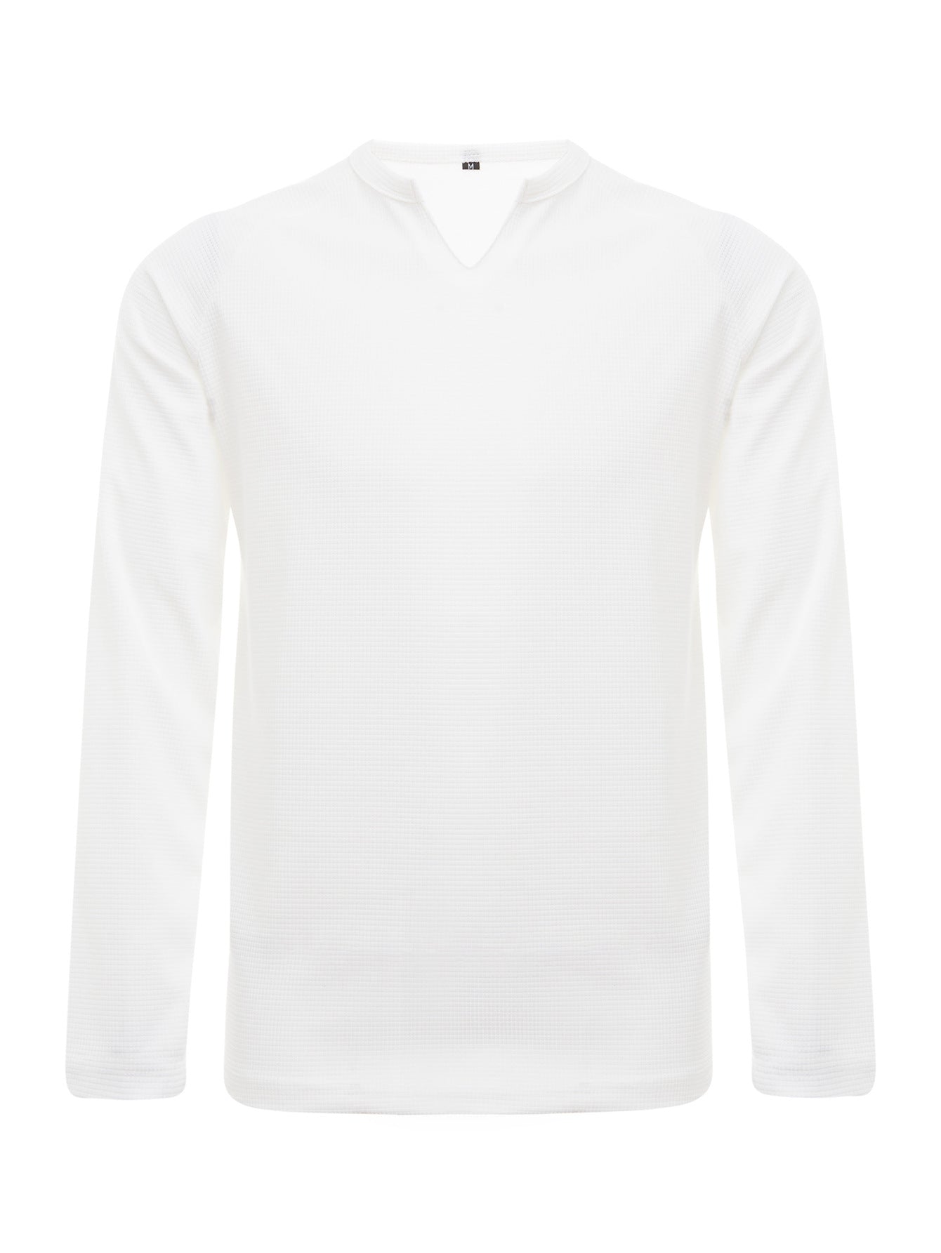 Men's Long Sleeve Color Block Waffle Basic T-Shirt 13