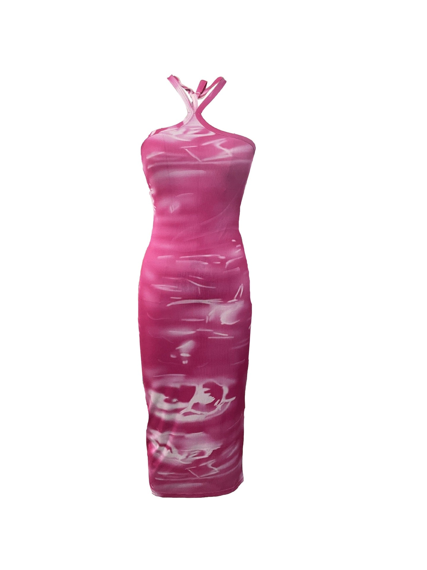 Women Halter Neck Print Dress 4