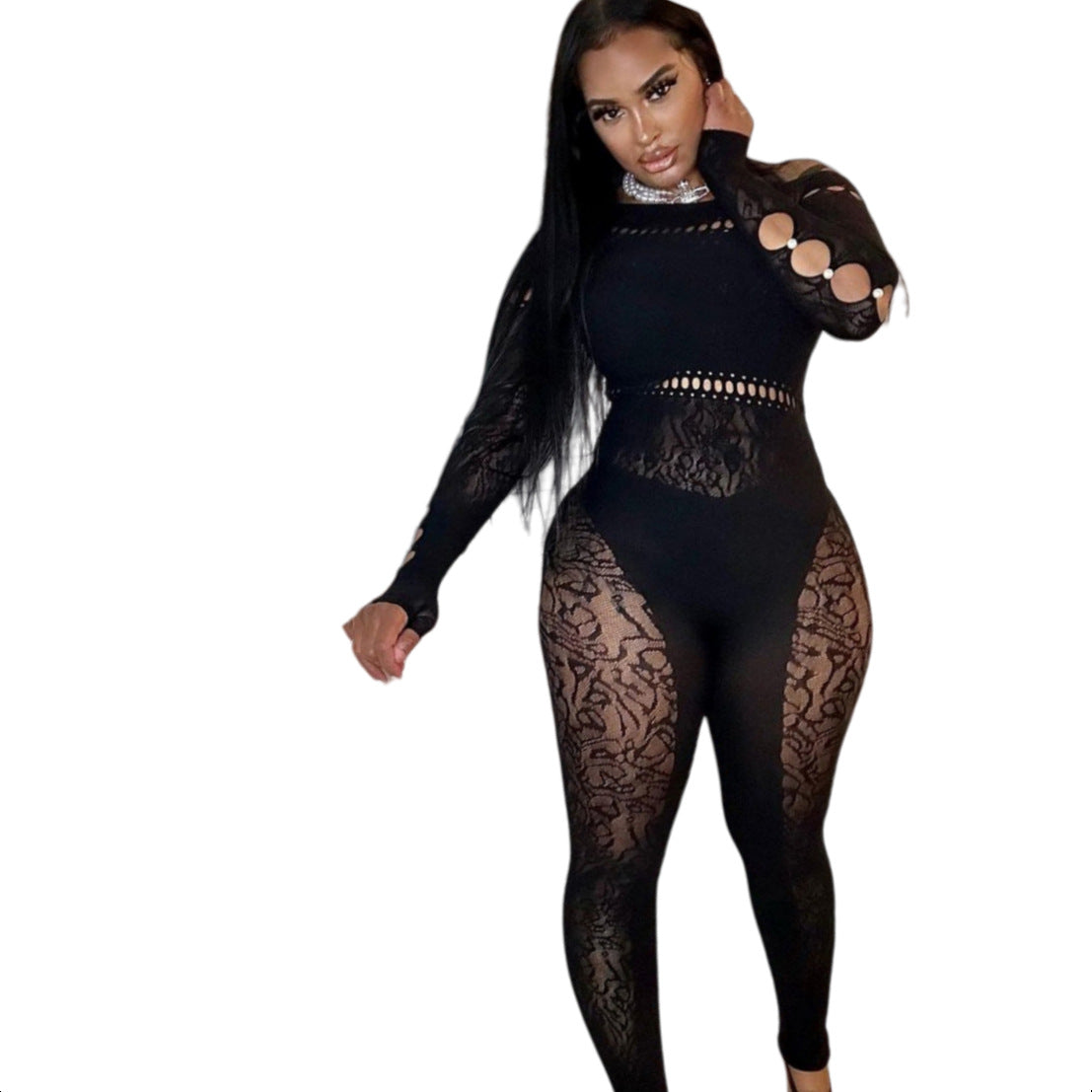 Lace Embroidery High Stretch Jumpsuit 5