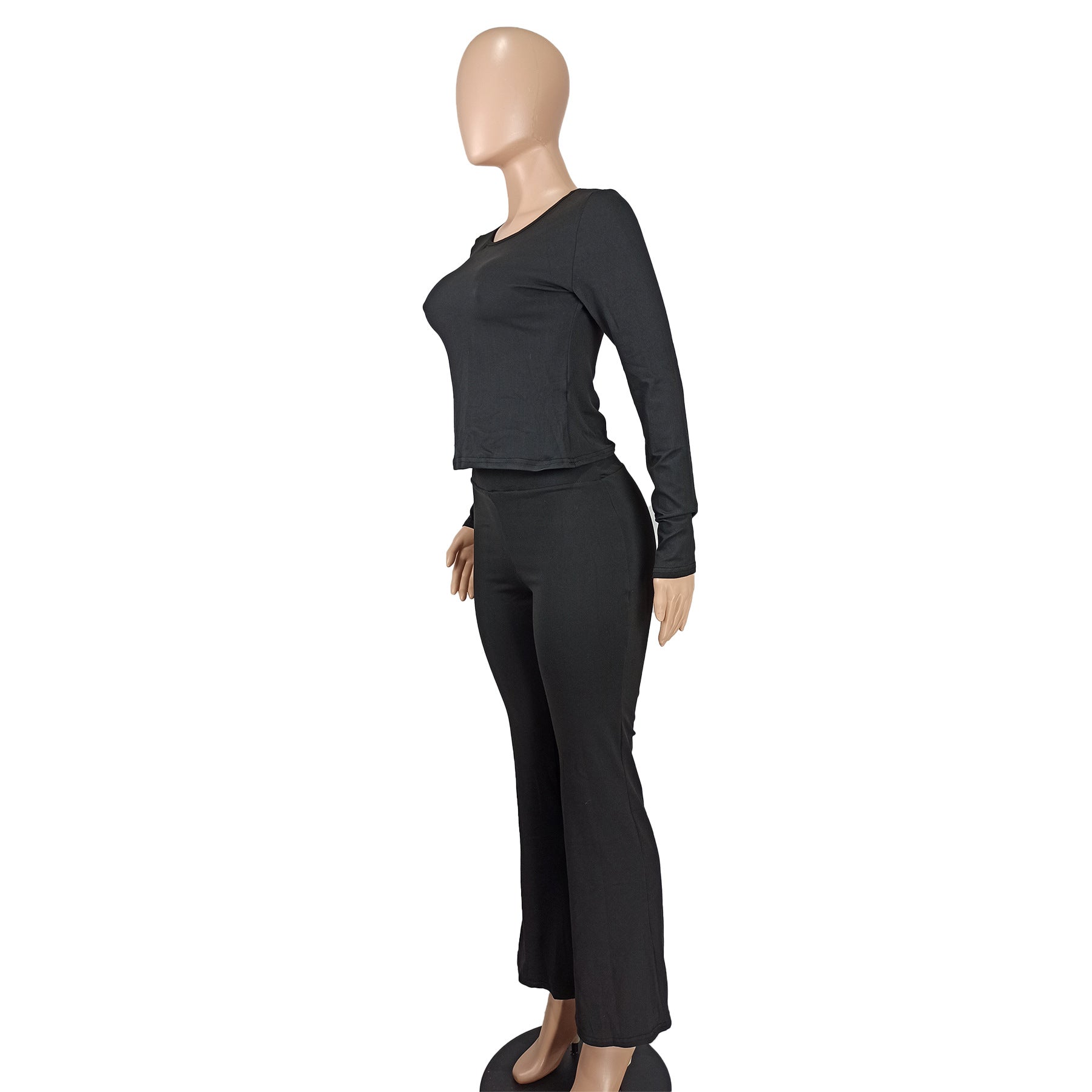 Women's Fashion Casual Solid Sim Long Sleeve Two-Piece Pants Set 22