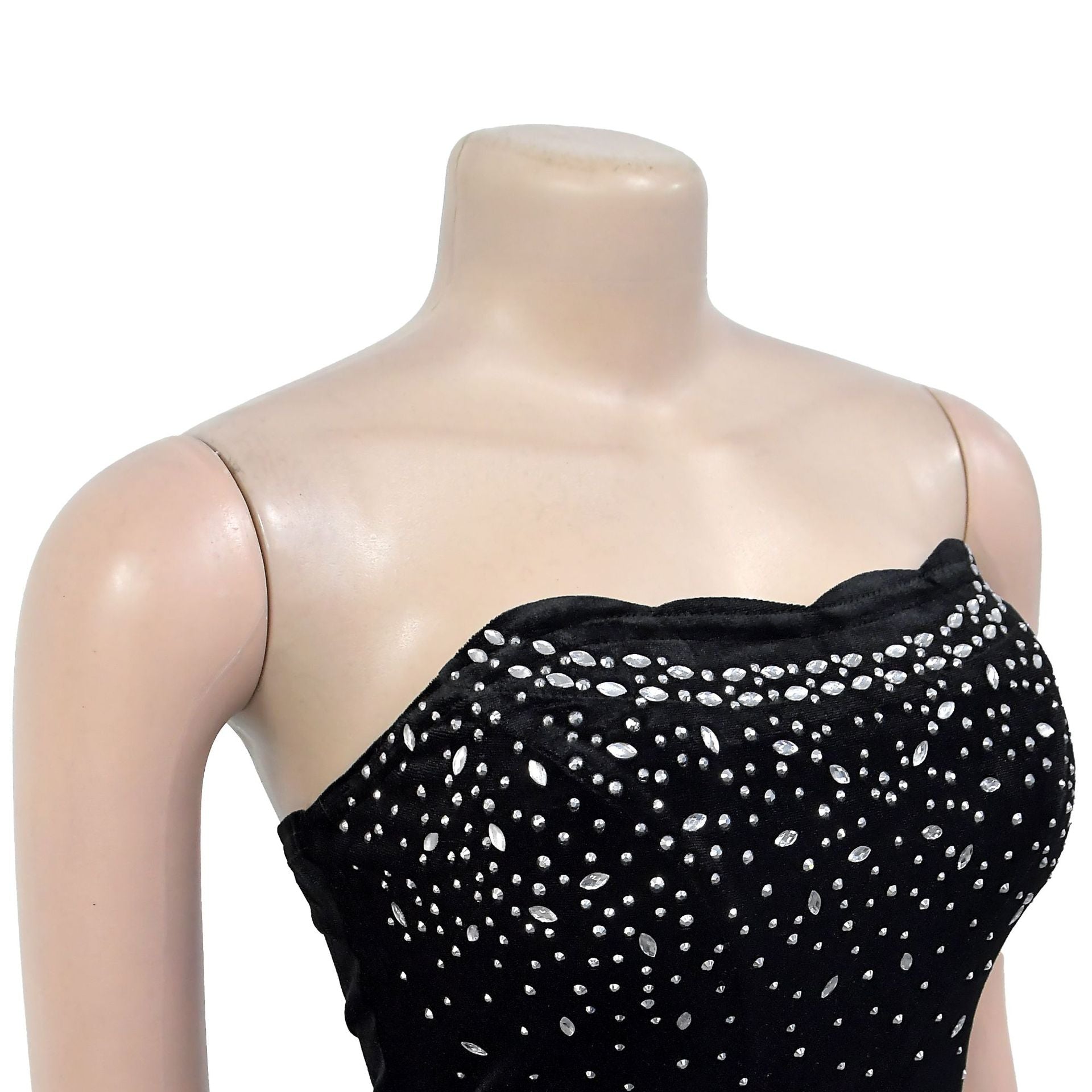 Off-Shoulder Slit Beaded Bodycon Dress for Women 12