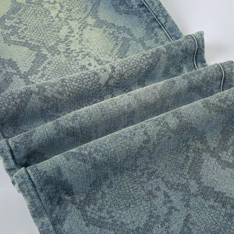 Women casual snake print denim Pant 20