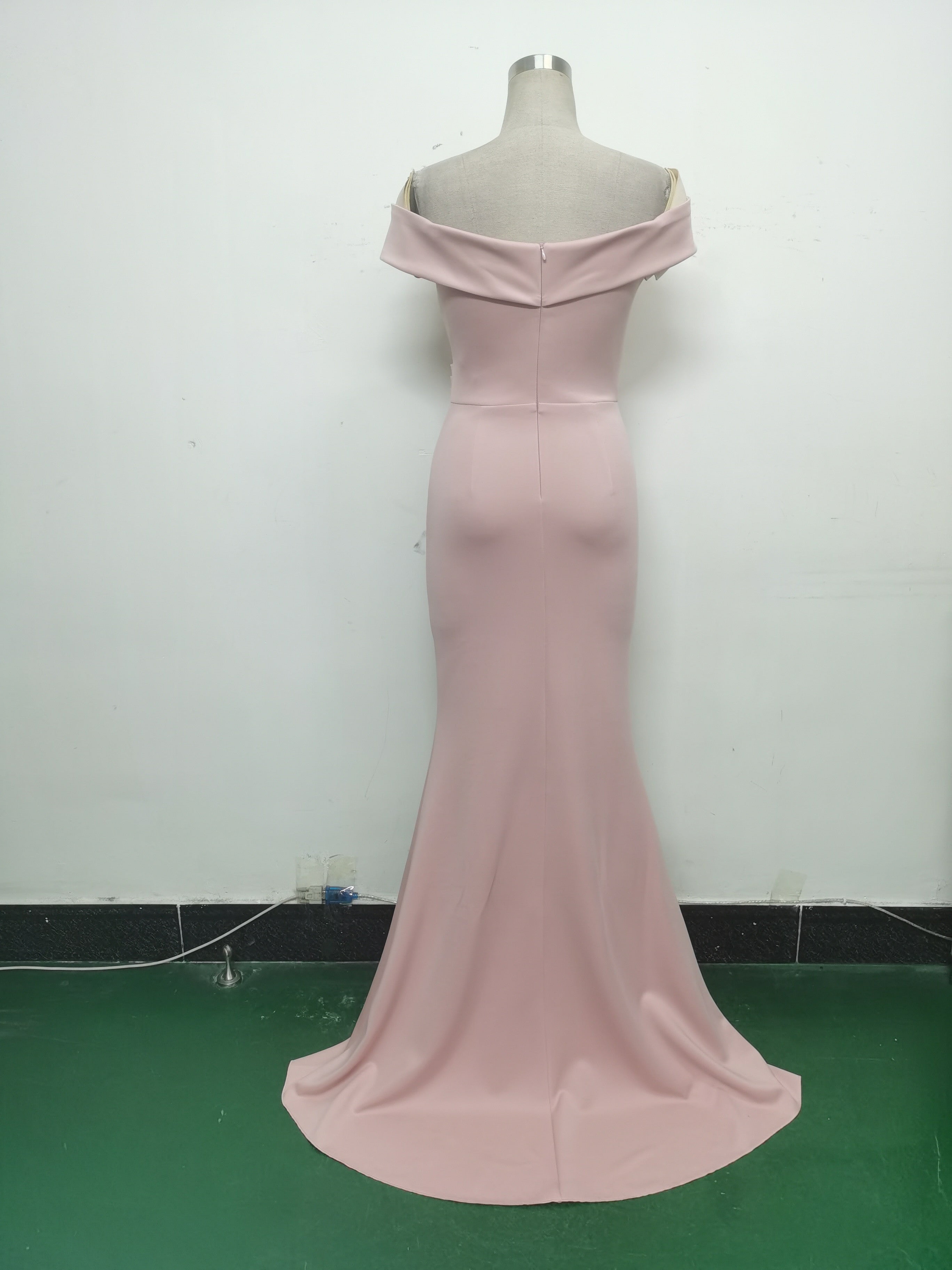 Women Off Shoulder split fishtail evening dress 22
