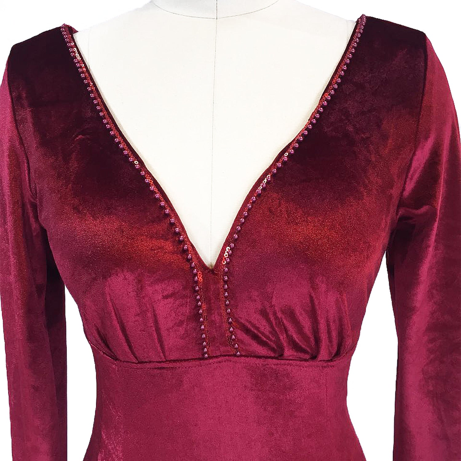 Women Long-Sleeved Velvet Evening Dress Formal Party Autumn And Winter Long Fishtail Party Dress 25