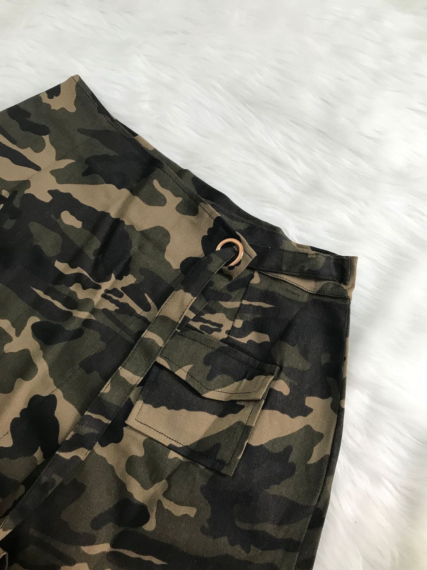Summer Women's Casual Camo Pocket Shorts 13