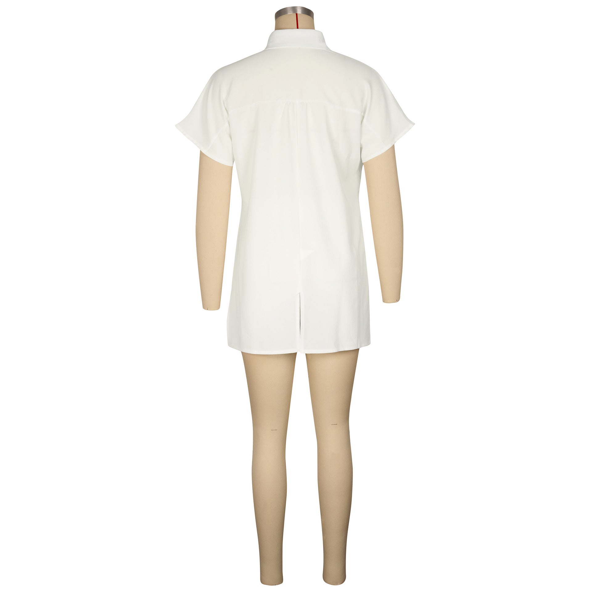 Women's Summer Slit Short-Sleeved Shirt Shorts Two-Piece Set 14