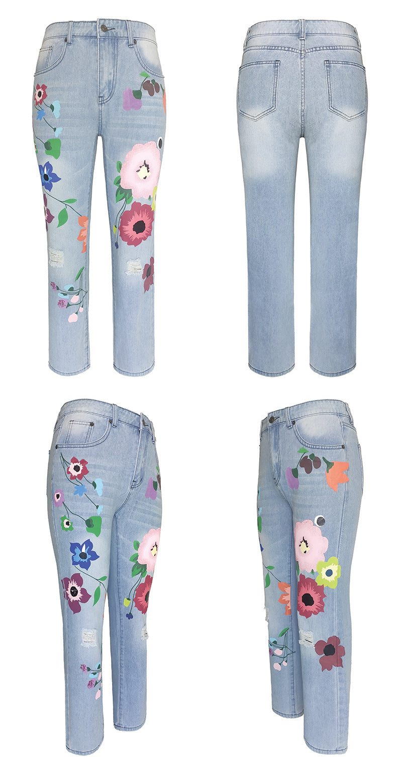 Women printed Denim Pants 15