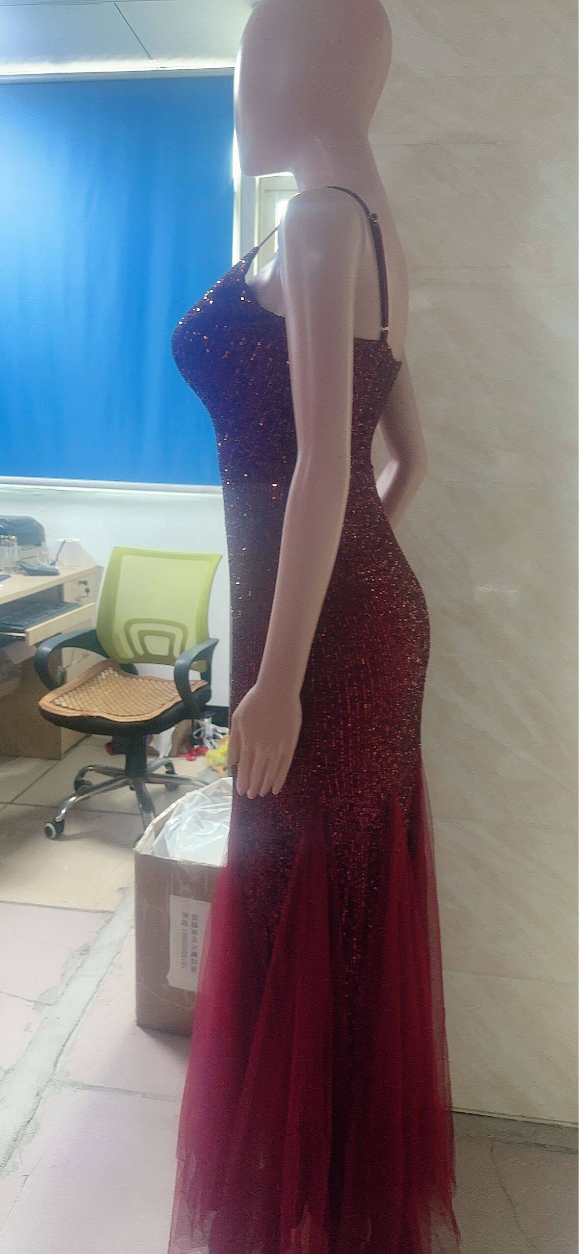 Sequin Dress Women's Luxury Formal Party Evening Dress Deep V Neck Patchwork Sexy Strap Long Dress Slim Fishtail Dress 16