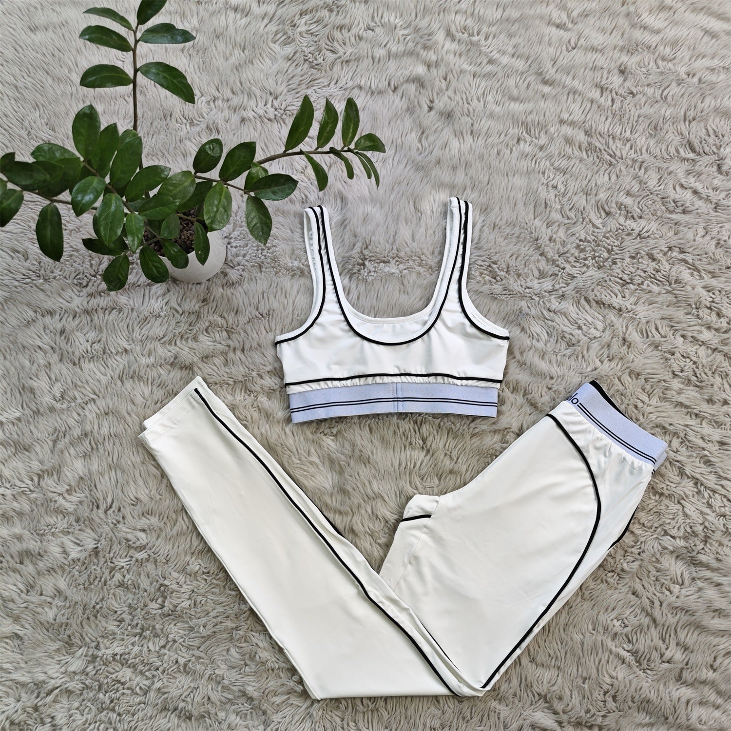 Women summer yoga sports vest fitness two-piece set 14