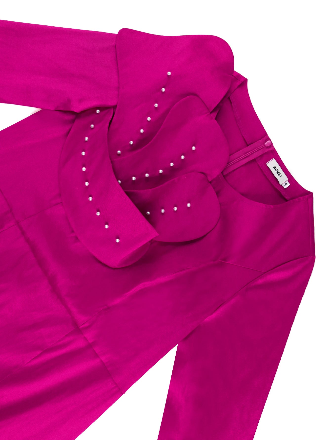 Plus Size Women beaded long-sleeved dress 7