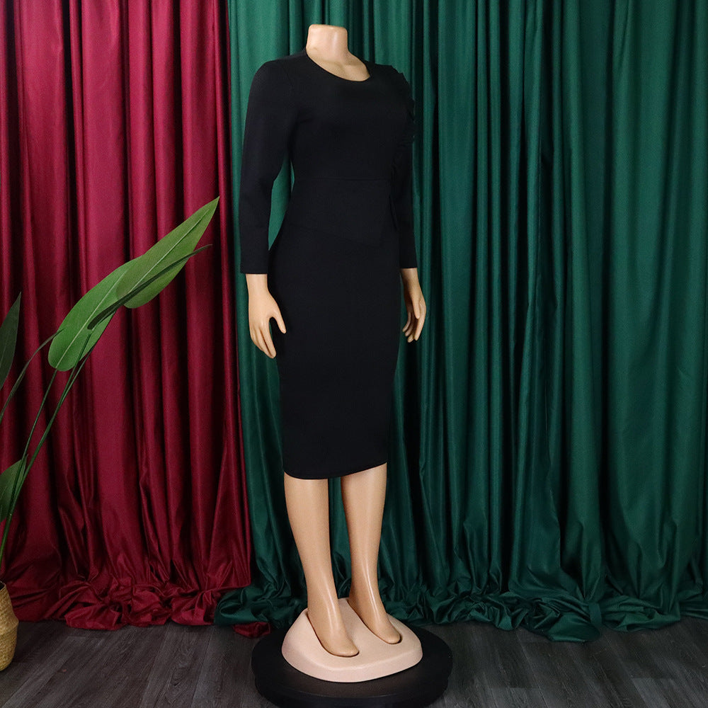 Spring Chic Slim Pencil Skirt Fashion Bodycon Africa Plus Size Dress 19