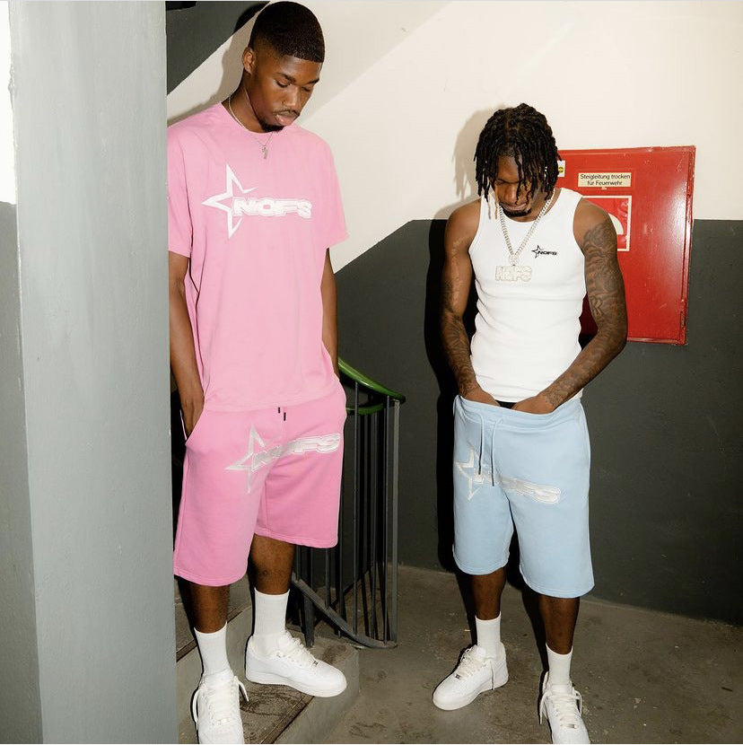 Men short-sleeved Letter print Top and Shorts 7