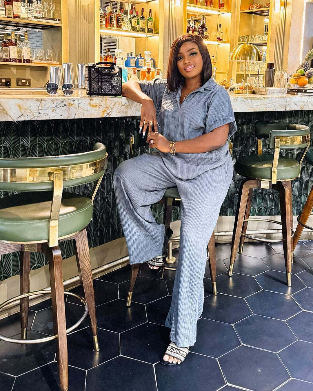 Plus Size Women African summer Turndown Collar Top And trousers two-piece set 3