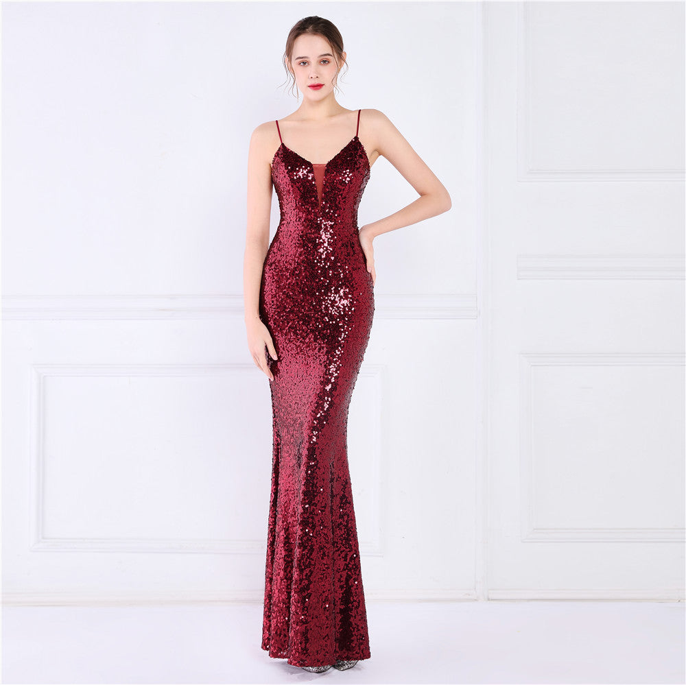 Plus Size Women Sequined Formal Party Maxi Evening Dress 14