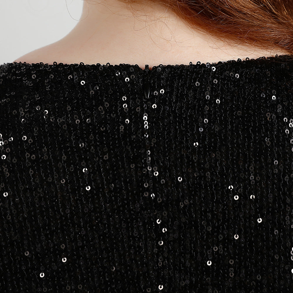 Spring and Summer Long Sequin Plus-Size Formal Party Evening Dress 19