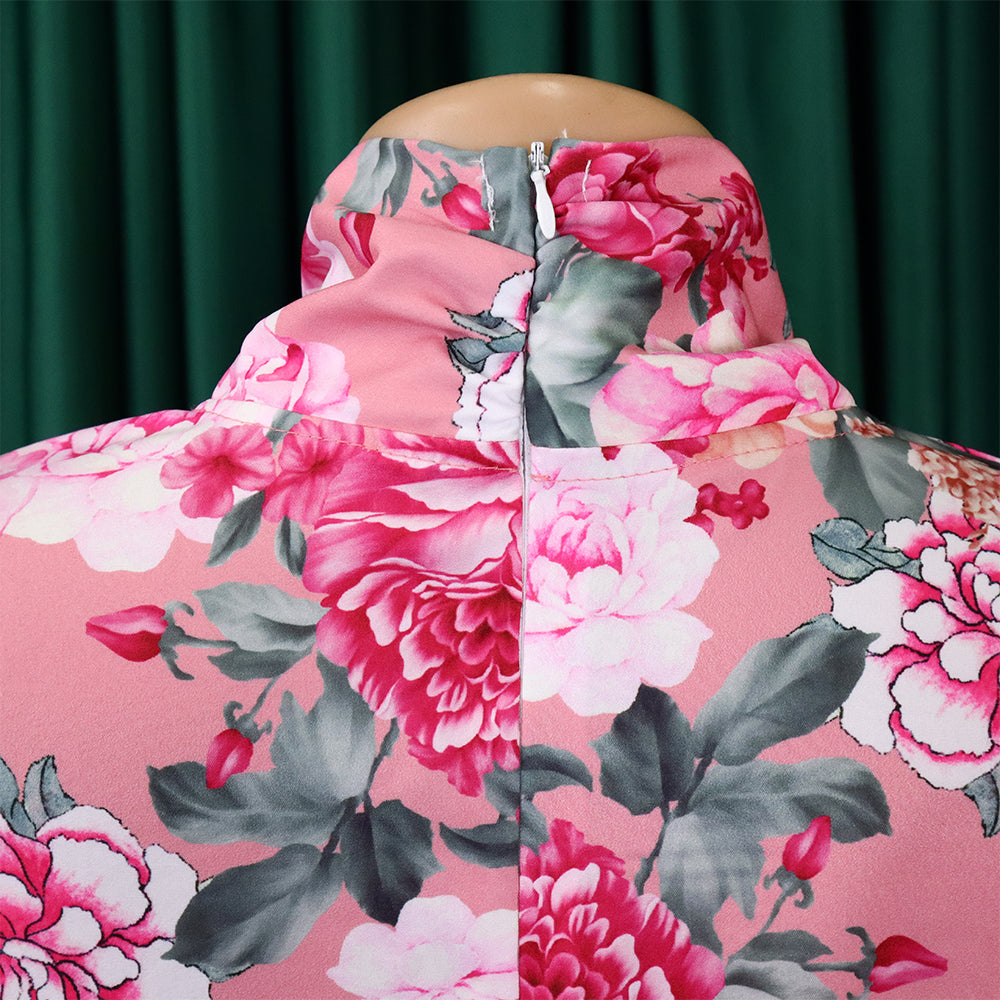 Plus Size Casual Women Printed Long Sleeve Shirt And Wide Leg Pants Two Piece 17