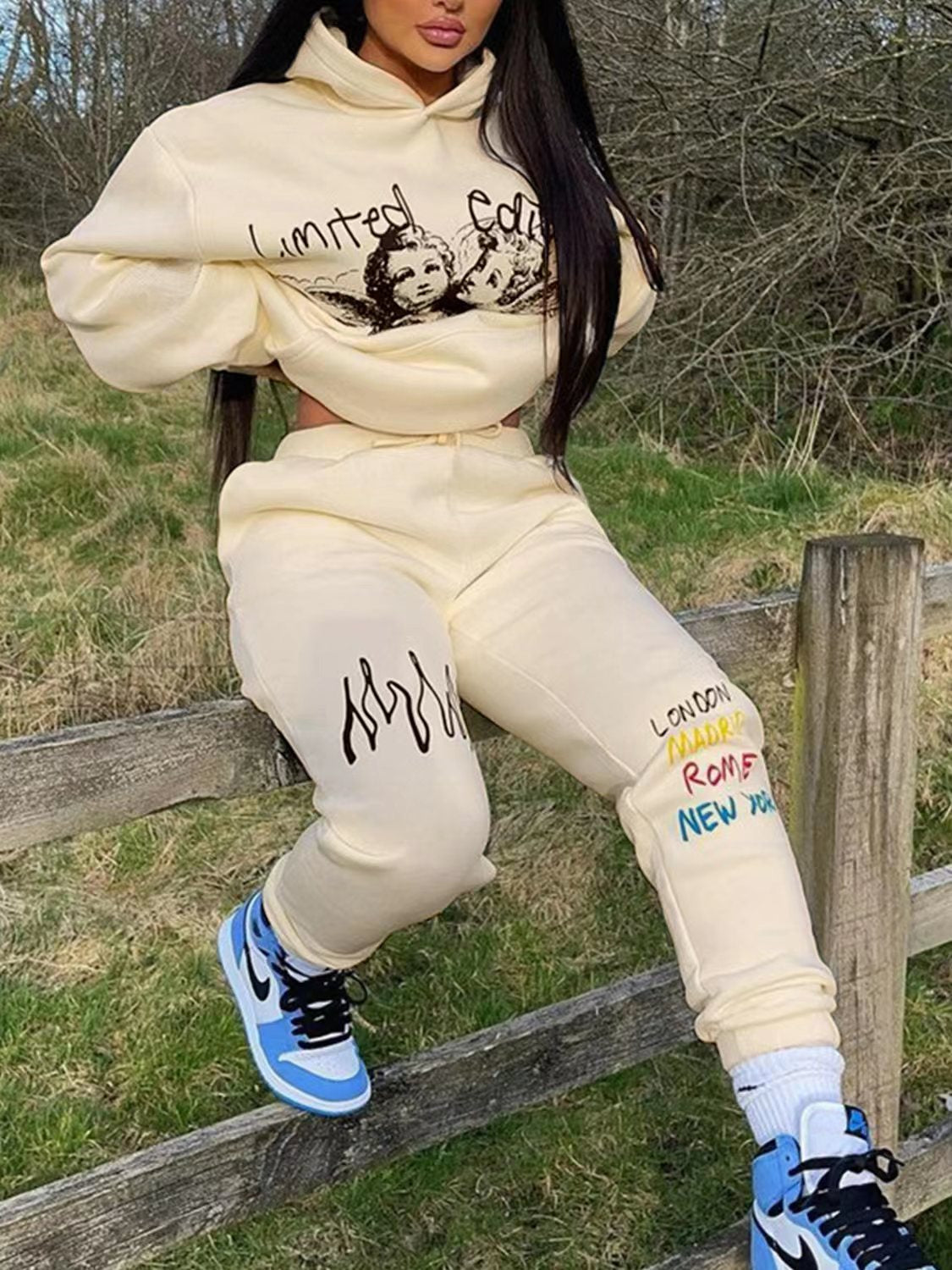 Women's Loose Fit Women's Fashion Casual Two Piece Tracksuit Plus Size 9