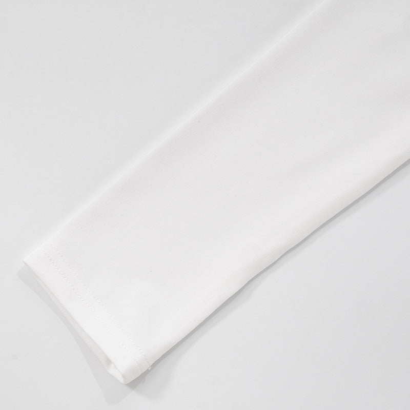 Women Stand Collar Contrast Patchwork Long Sleeve Finger Zipper Top Knot Shorts Two-Piece Set 28