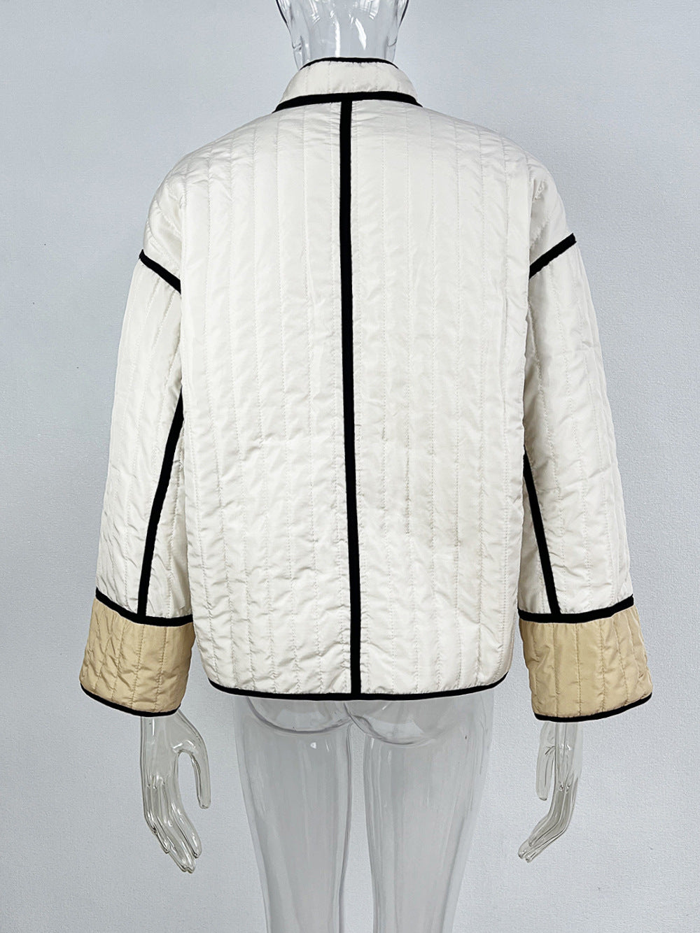 Women Fashion Contrast Color Long Sleeve Jacket 15