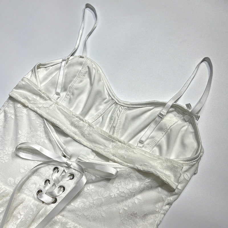 Women Spring Strap Lace Lace Sexy Dress 19