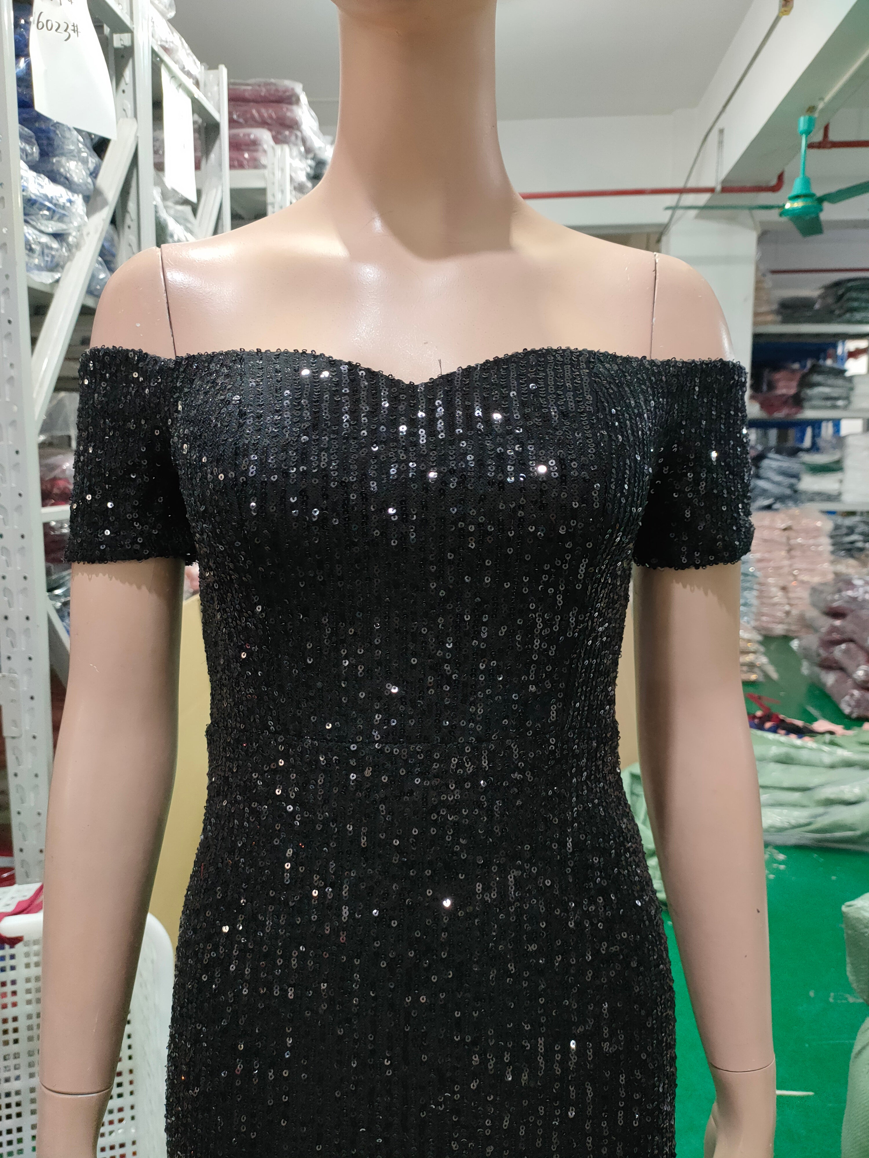 Sexy Off Shoulder Sequin Fishtail Long Dress Mermaid Evening Dress 20