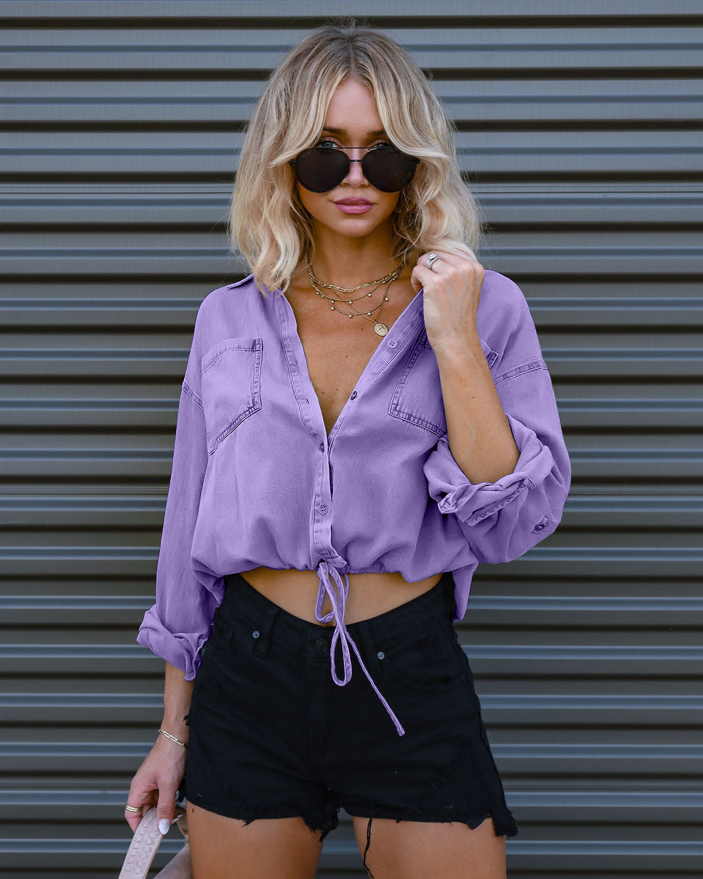 Spring And Summer New Fashion Casual Pocket Loose Shirt 5