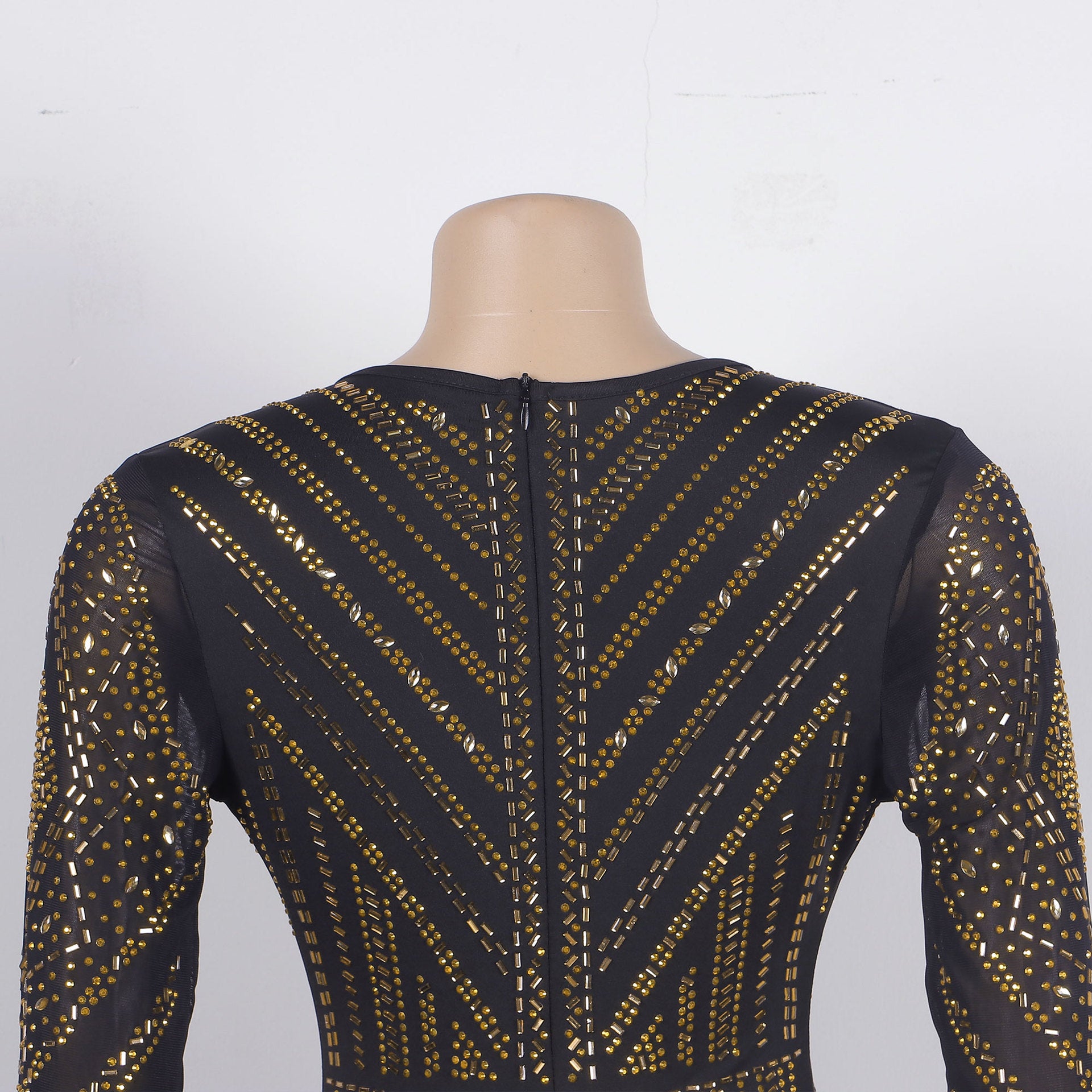 Women Sexy Beaded V-Neck Stretch Jumpsuit 27