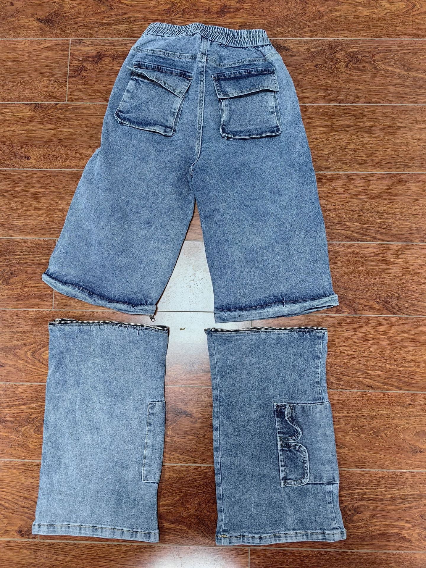 Women Cargo Stretch Denim Pants 12