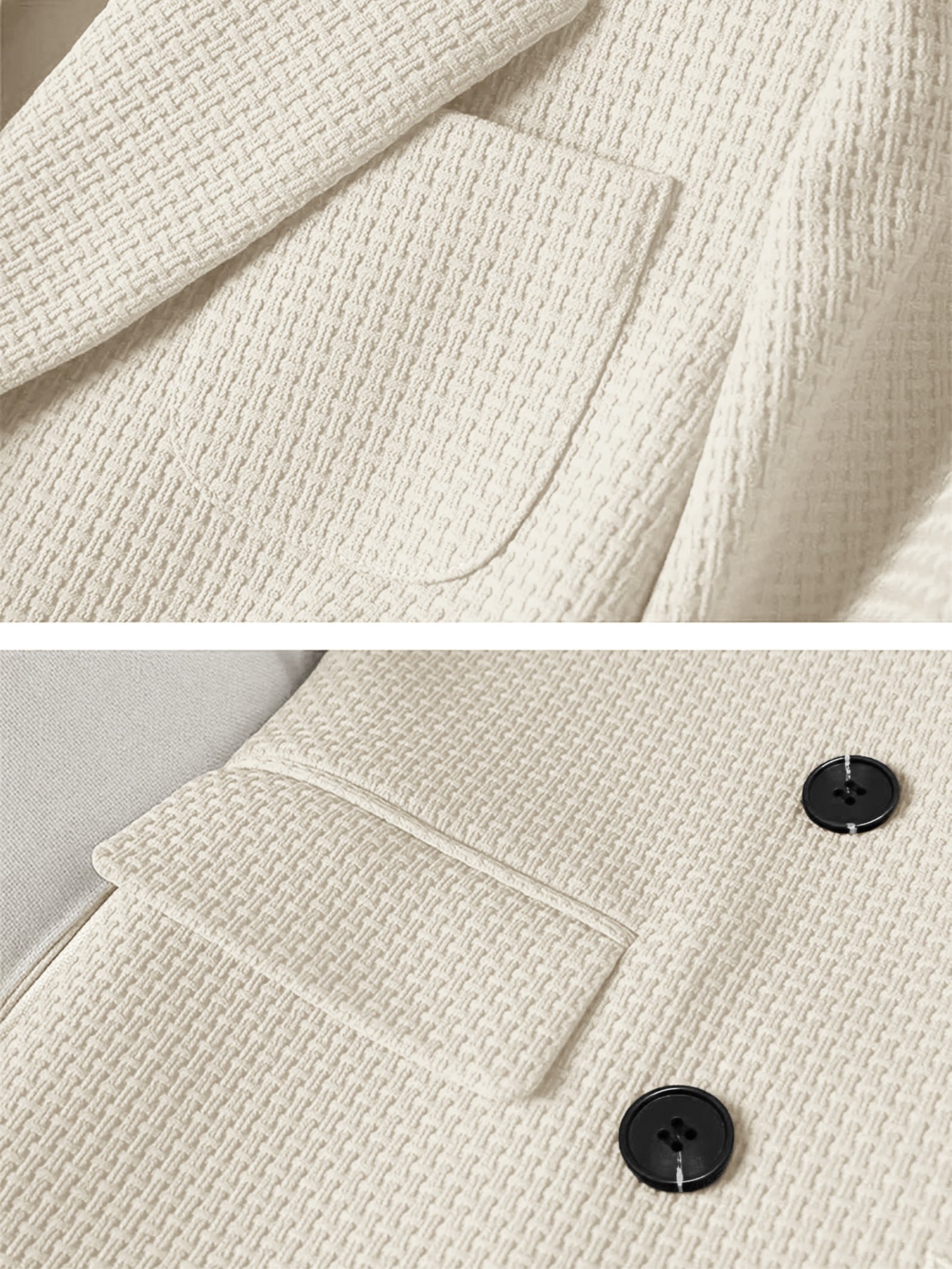 Women Turndown Collar Retro Elegant Career Button Blazer 15