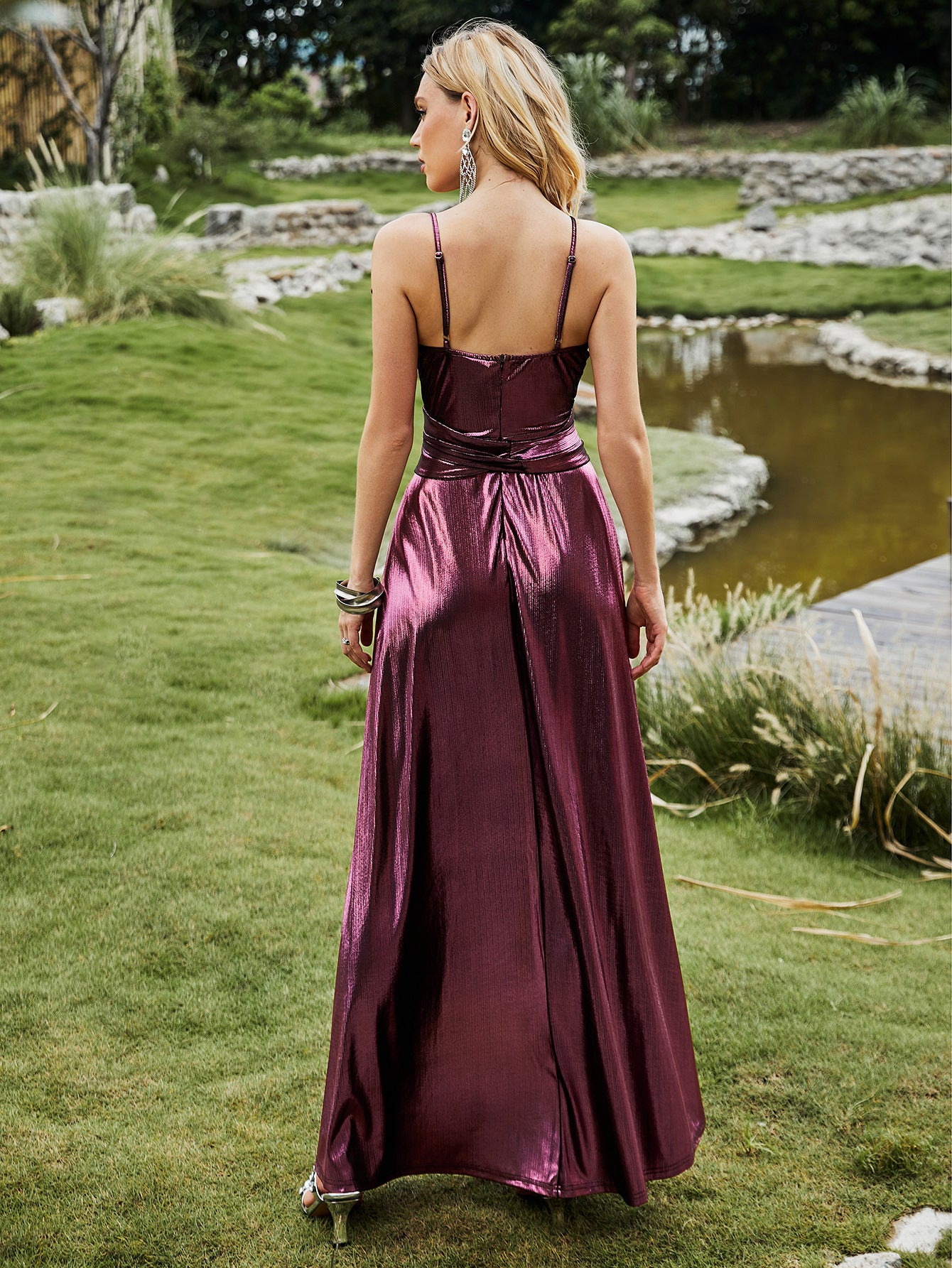 Sexy  Straps Belt Lace-Up Slim Waist Slim Fit Chic Dress