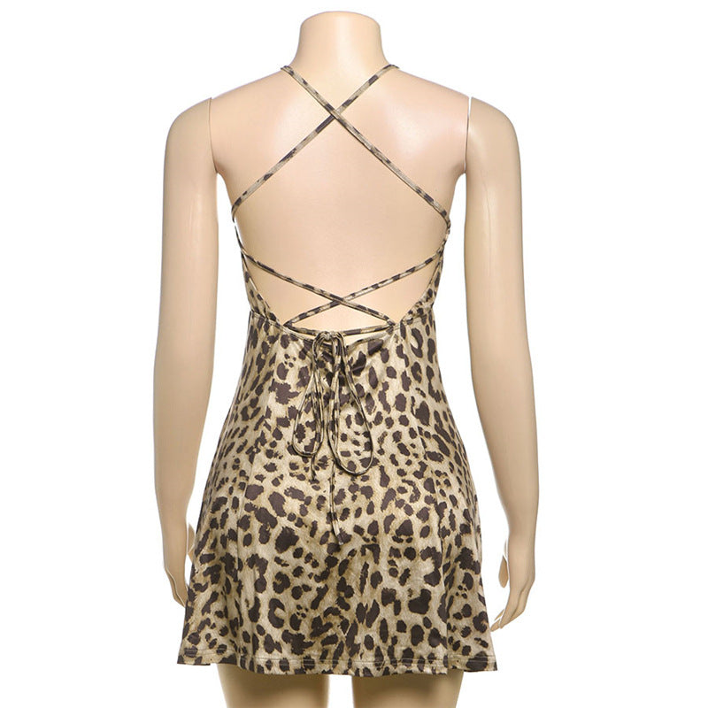 Women Summer V-neck Sexy Backless Lace Dress 5