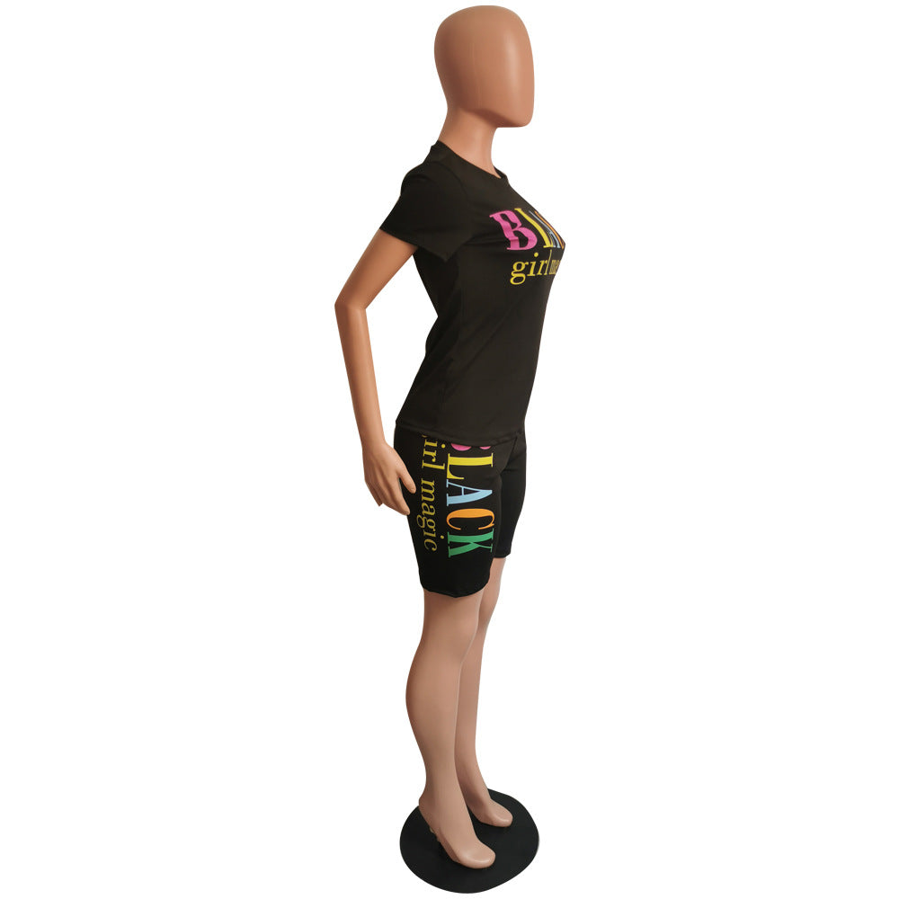 Summer fashionable solid color two-piece fashion casual shorts set 30