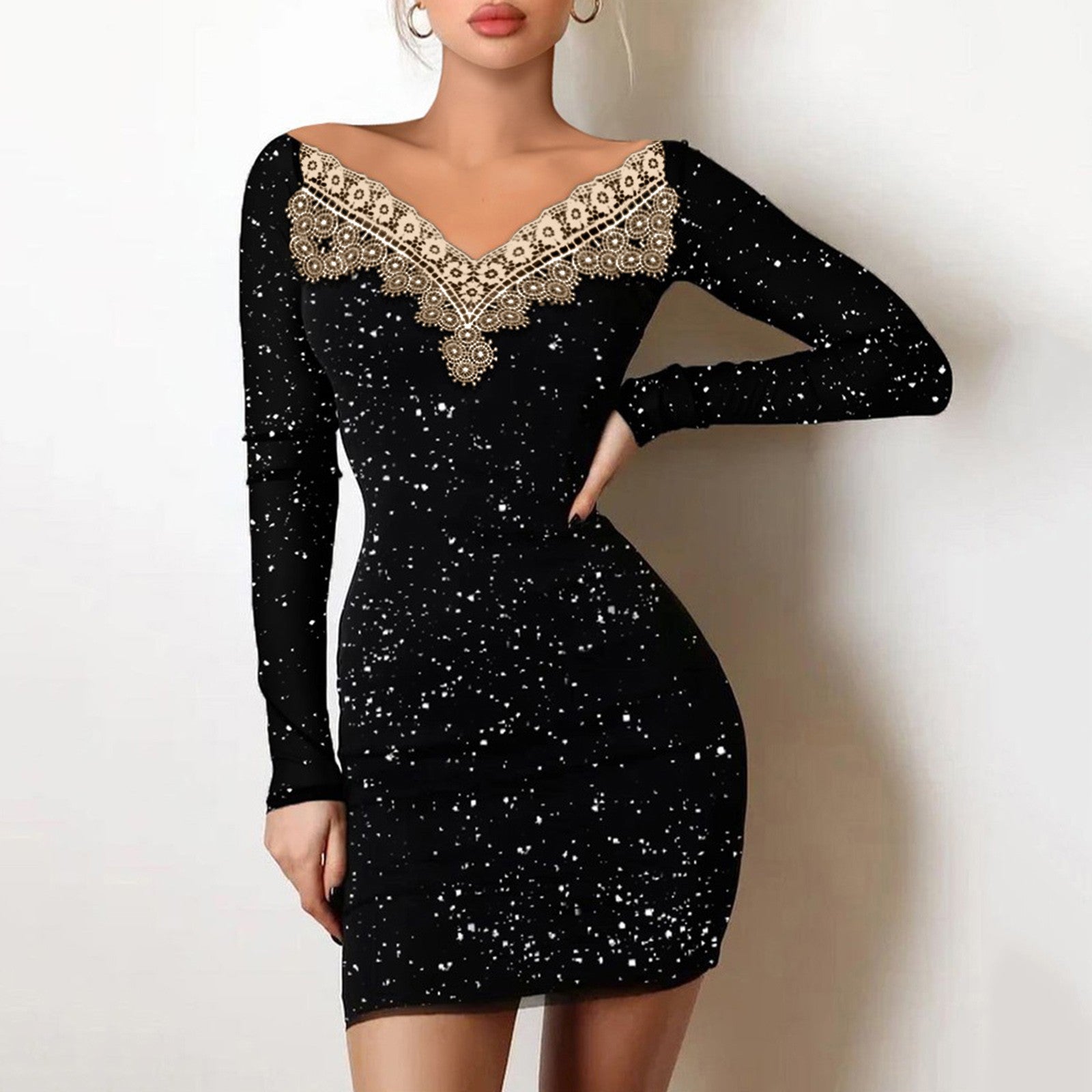 Women Shiny Off Shoulder Bodycon Dress 17