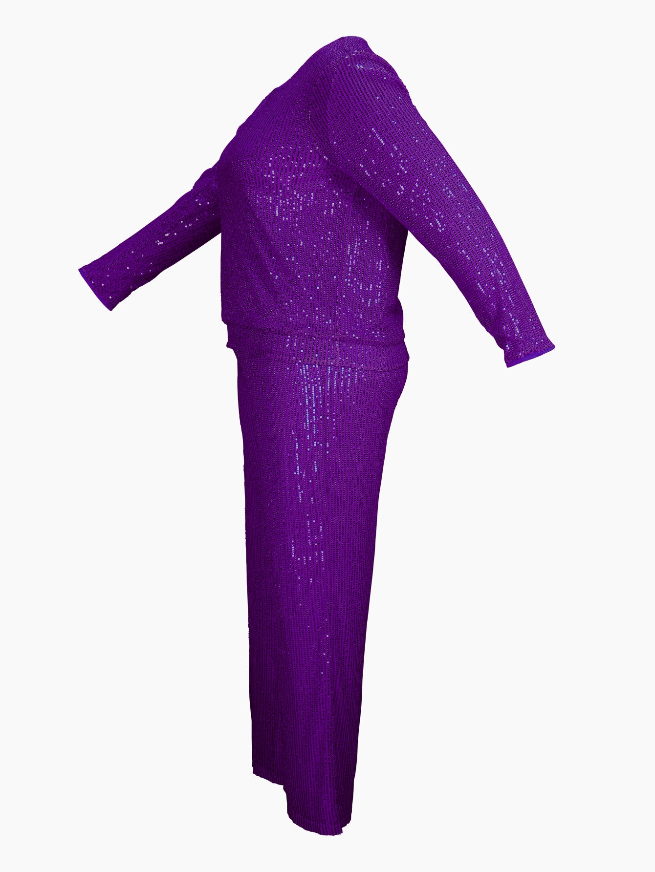 Autumn Women's Fashion Elegant Short Sleeve Round Neck Sequin Party Wear Casual Two Piece Pants Set 15