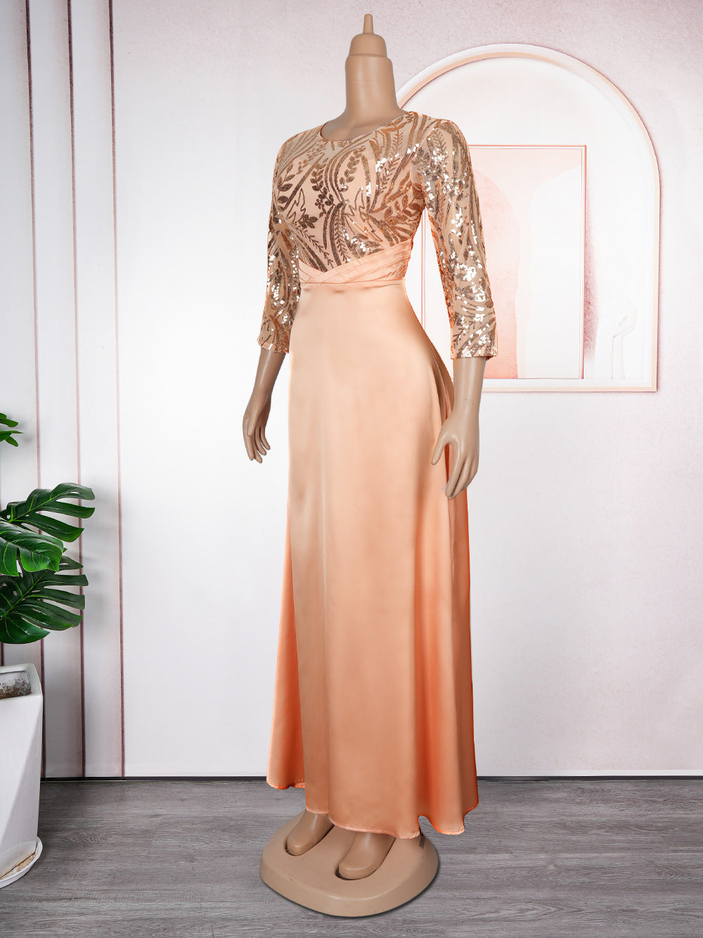 African Women's Wear Plus Size Sequined Formal Party Dress 7
