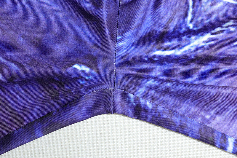 Women's Fashion Print Long Sleeve Top See-Through Bell Bottom Mesh Pants Fashion Two Piece Set 13