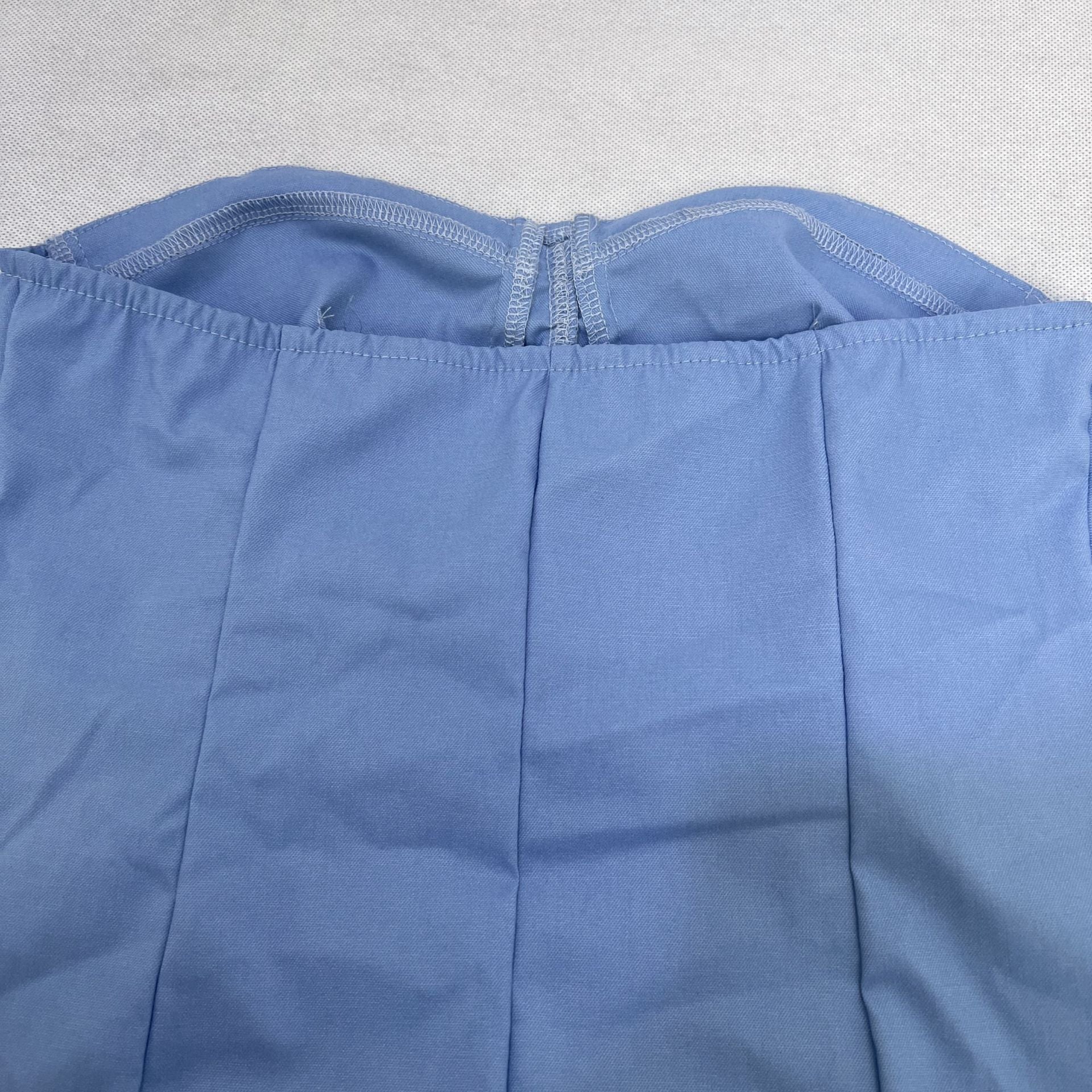 Women's Fashion Solid Color Strapless Slim Waist Pleated Women's Bodycon Dress 13