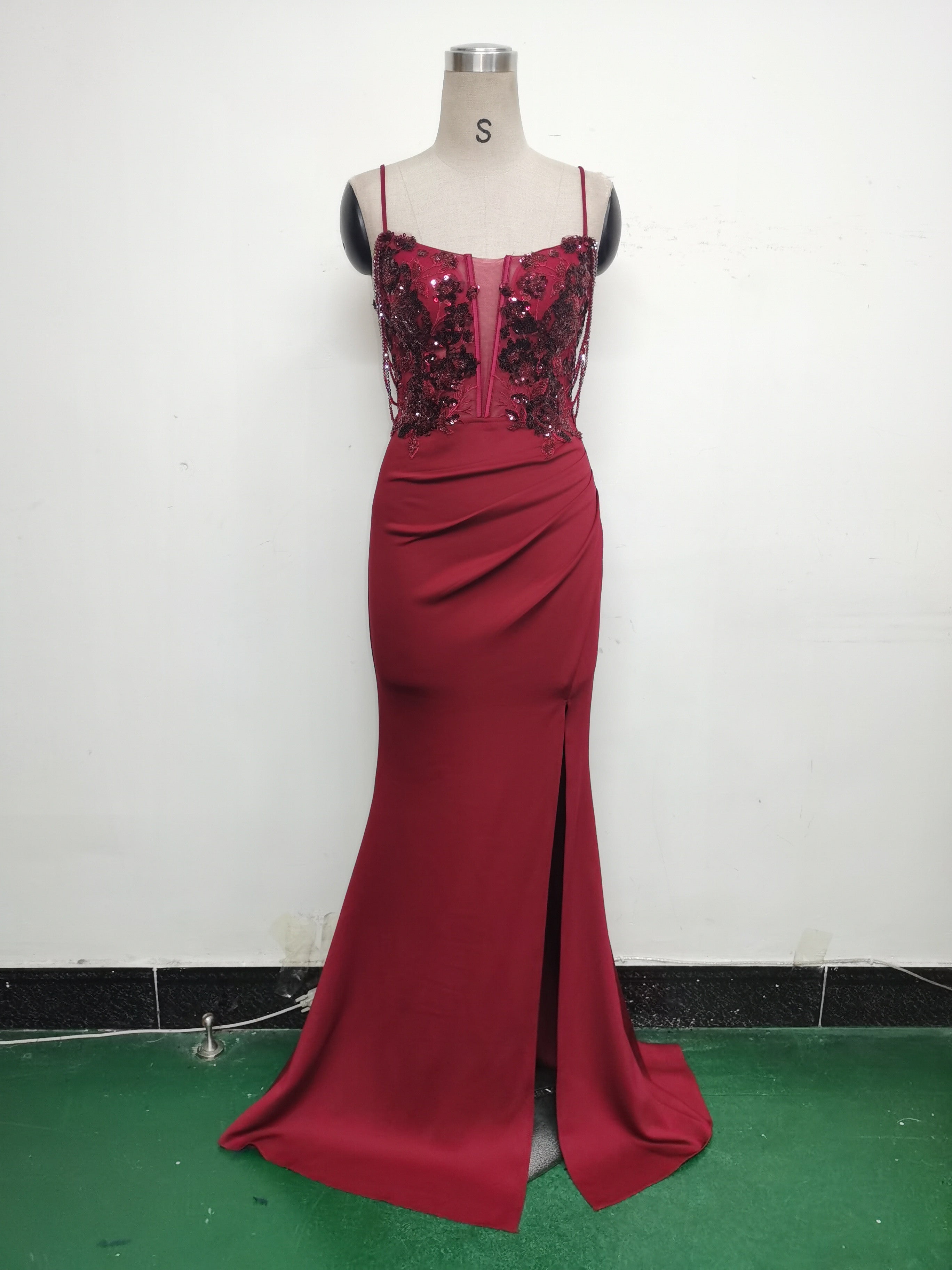 Women Fishbone Lace-Up Formal Formal Party Prom Strappy Sequin Evening Dress 28